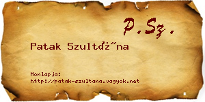 Patak Szultána névjegykártya